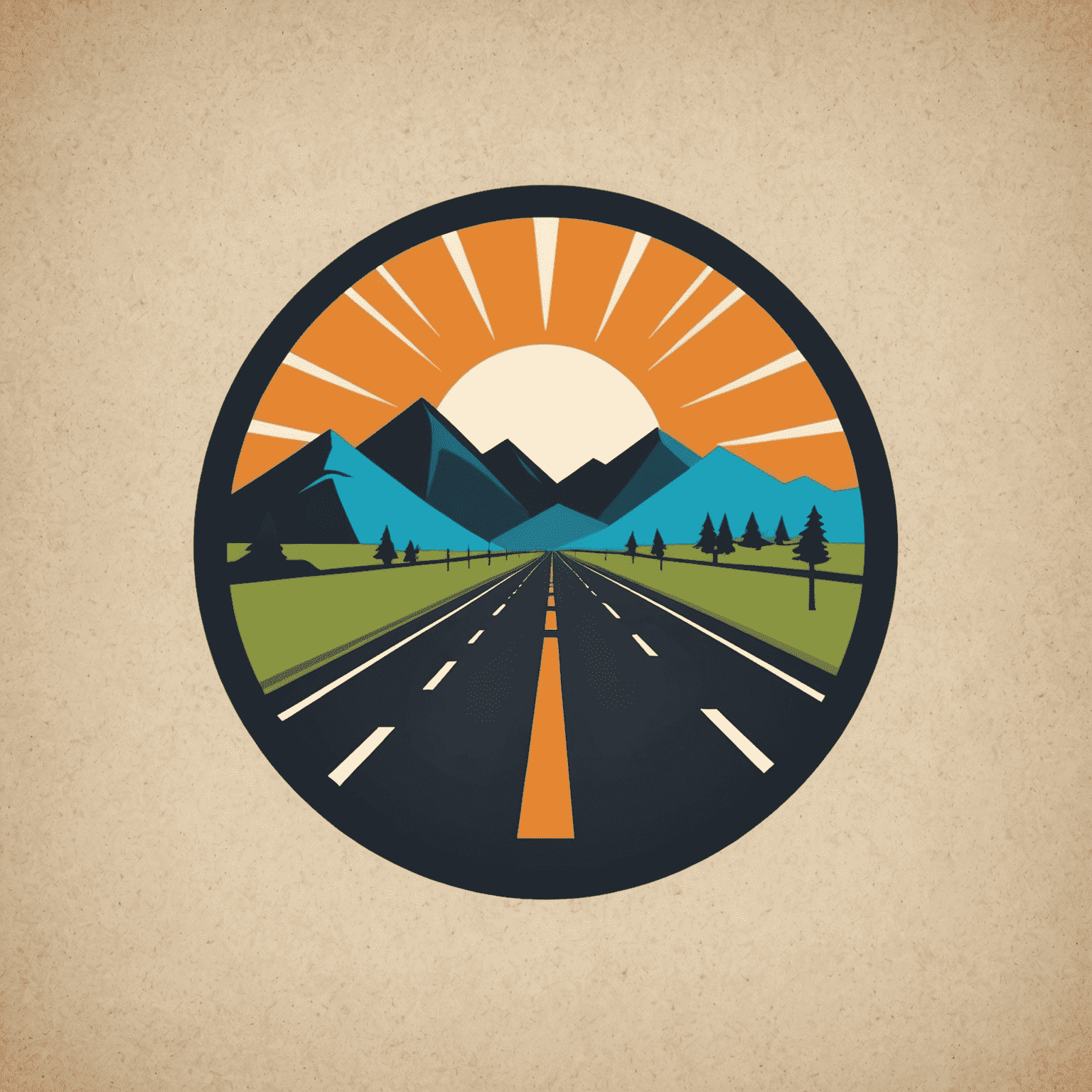 RoadTransTravel logo featuring a stylized road and travel elements