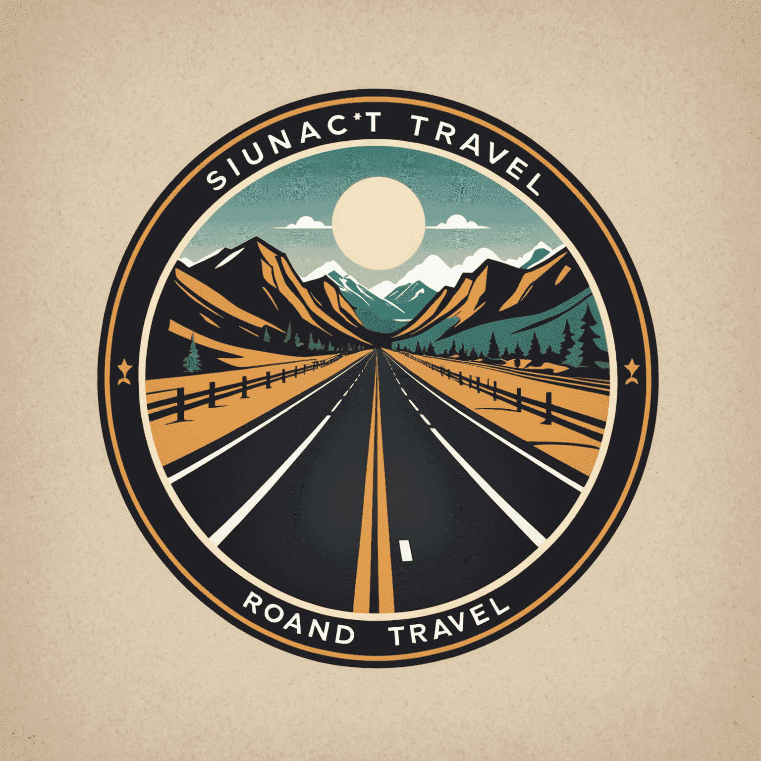 RoadTransTravel logo featuring a stylized road and travel elements