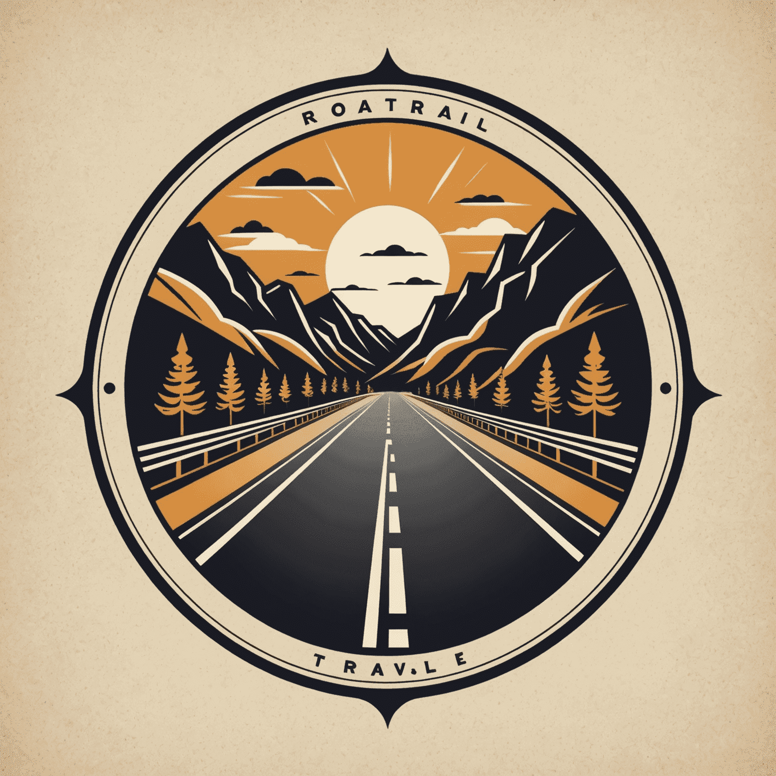 RoadTransTravel logo featuring a stylized road and travel elements