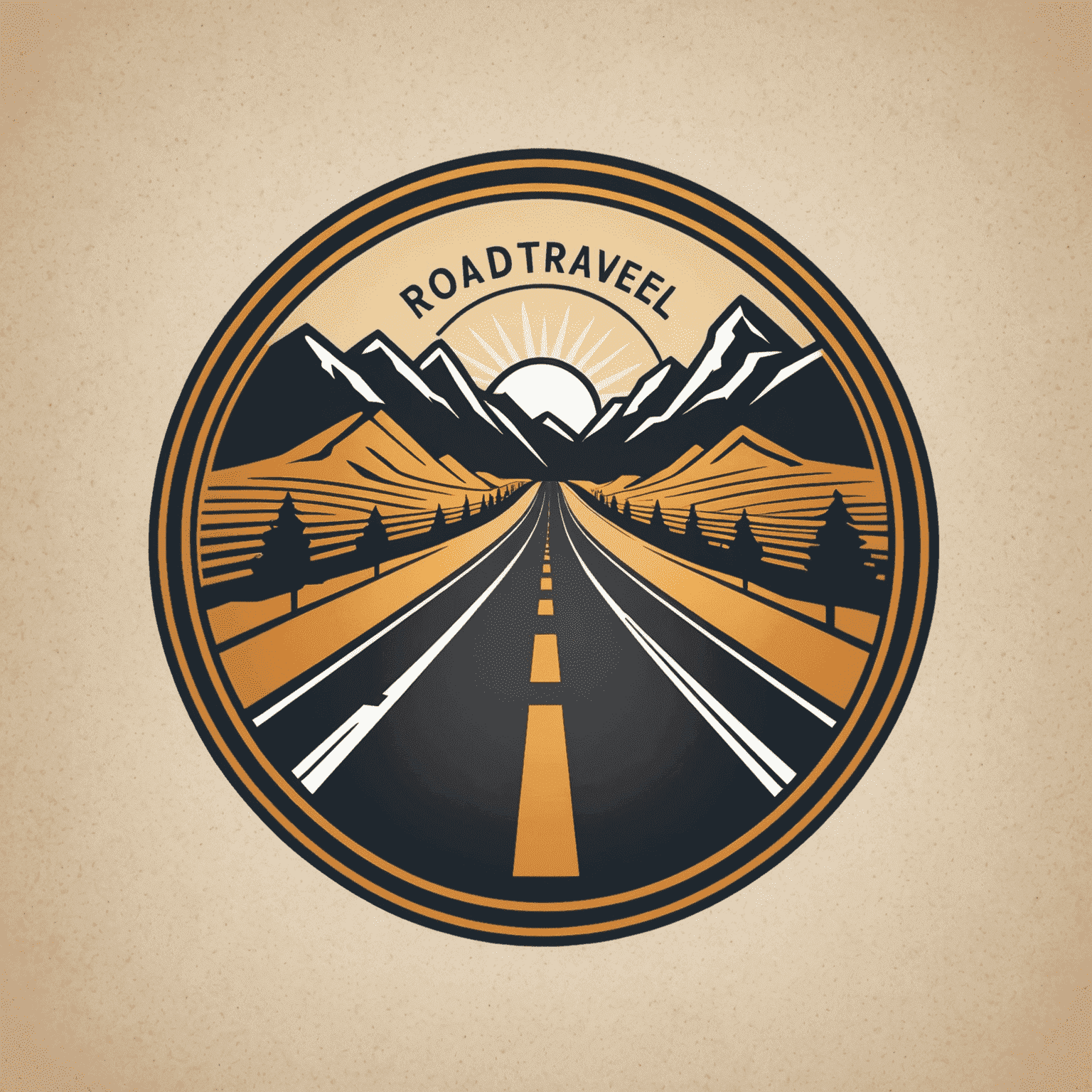 RoadTransTravel logo featuring a stylized road and travel elements