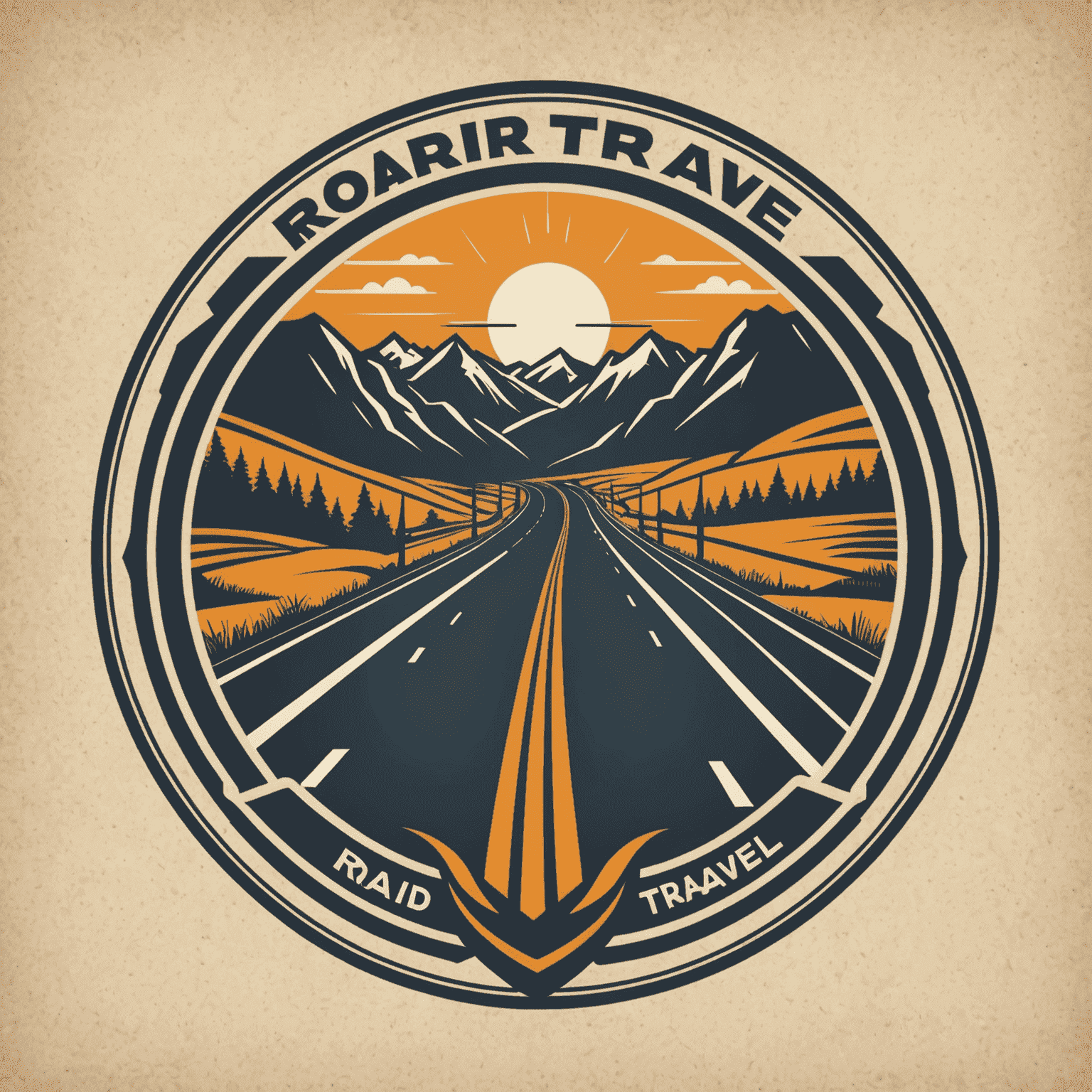 RoadTransTravel logo featuring a stylized road and travel elements