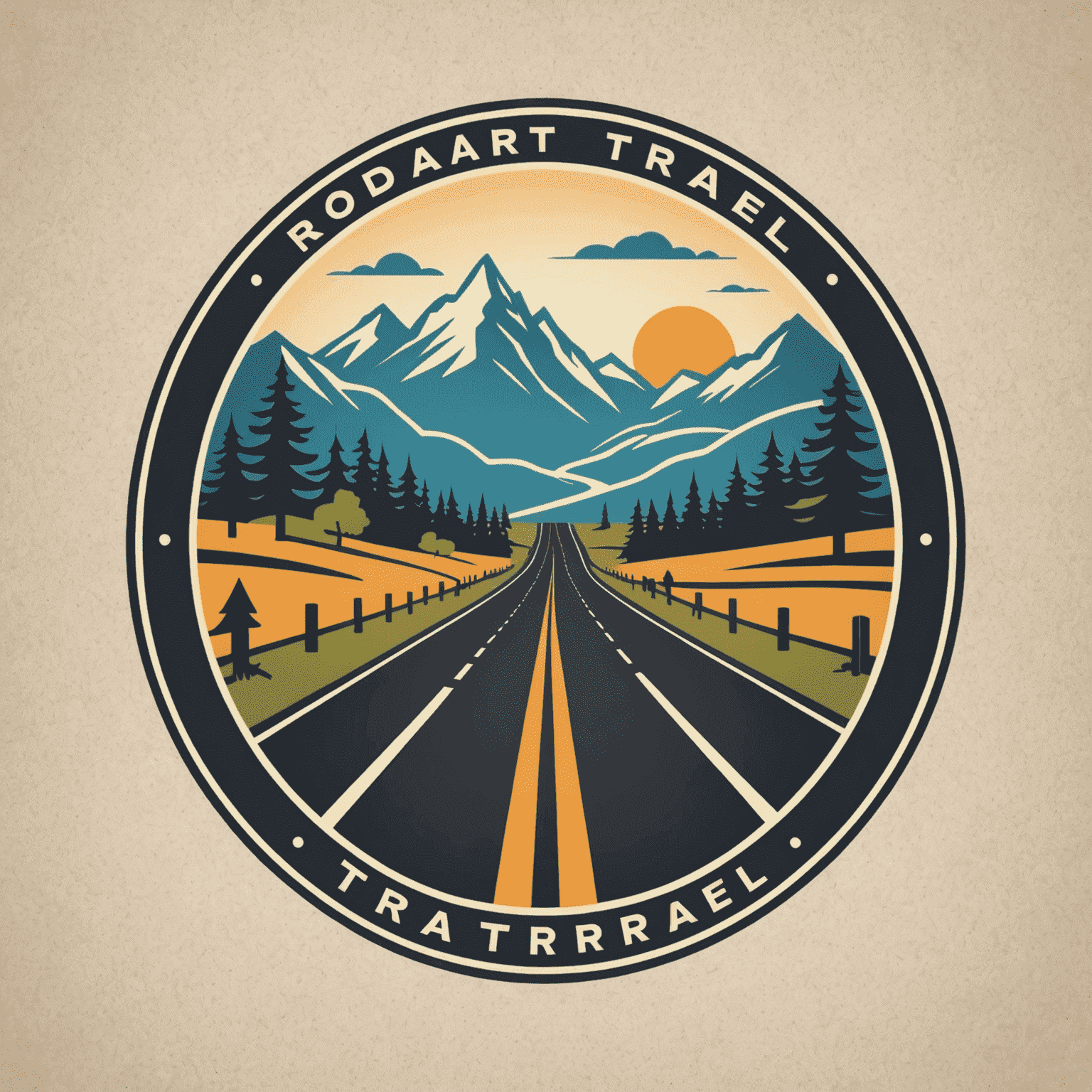 RoadTransTravel logo featuring a stylized road and travel elements