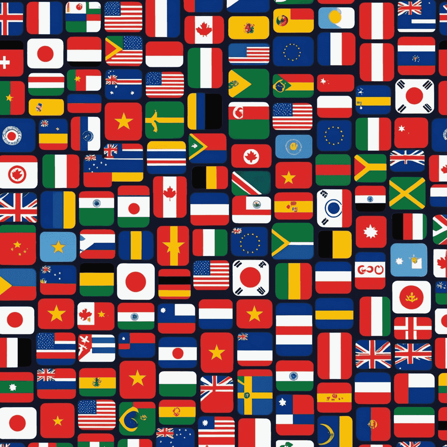 A collage of international flags with phone icons, representing global calling capabilities